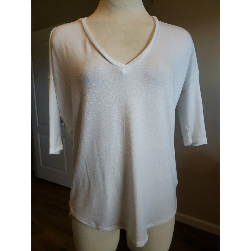 Express One Eleven Top Womens Size XS White Draped Casual Tunic Shirt Pullover